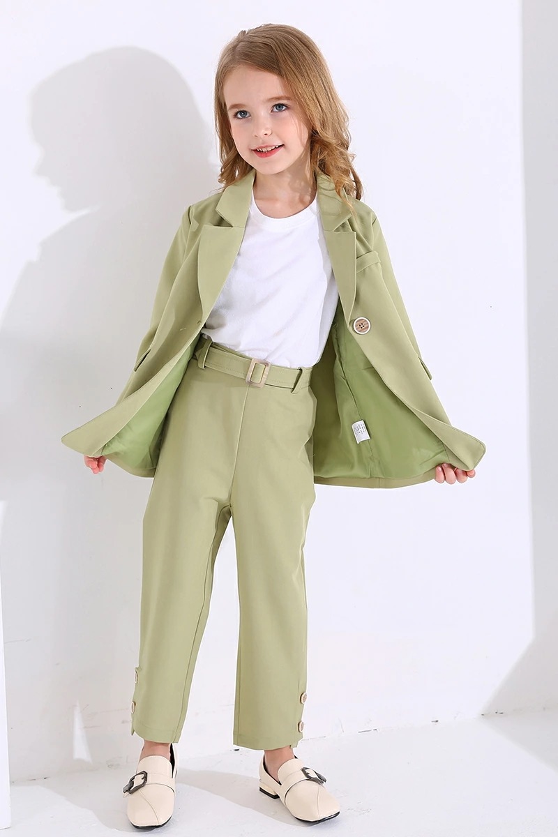 卒業式 パンツスーツ 女の子 165 170 子供服 卒園 入学式 卒業式 キッズ スーツ ジュニア 子供 フォーマル スーツ 小学校 卒業式 スーツ 子供スーツ 七五三 スーツ イエロー グリーン