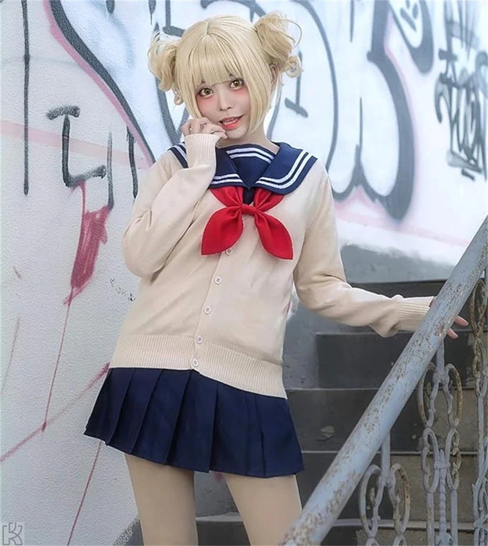 トガヒミコ トガちゃん コスプレ 渡我被身子 コスプレ衣装 『ウィッグ付』僕のヒーローアカデミア トガヒミコ セーラー服 制服 カーディガン アニメ ハロウィン 仮装 トガ ヒミコ