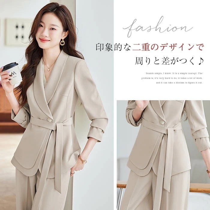スーツ レディース セットアップ パンツスーツ 卒業式 セレモニー フォーマル ベルト付き ジャケット&ワイドパンツ ママコーデ ゆったり ママコーデ ビジネス エレガント 通勤 OL 女性 オ スーツ レディース セットアップ パンツスーツ 卒業式 セレモニー フォーマル ベルト付き ジャケット&ワイドパンツ ママコーデ ゆったり ママコーデ ビジネス エレガント 通勤 OL 女性 オ