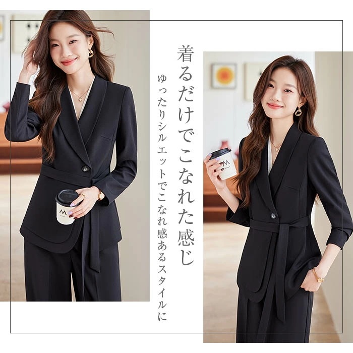 スーツ レディース セットアップ パンツスーツ 卒業式 セレモニー フォーマル ベルト付き ジャケット&ワイドパンツ ママコーデ ゆったり ママコーデ ビジネス エレガント 通勤 OL 女性 オ スーツ レディース セットアップ パンツスーツ 卒業式 セレモニー フォーマル ベルト付き ジャケット&ワイドパンツ ママコーデ ゆったり ママコーデ ビジネス エレガント 通勤 OL 女性 オ