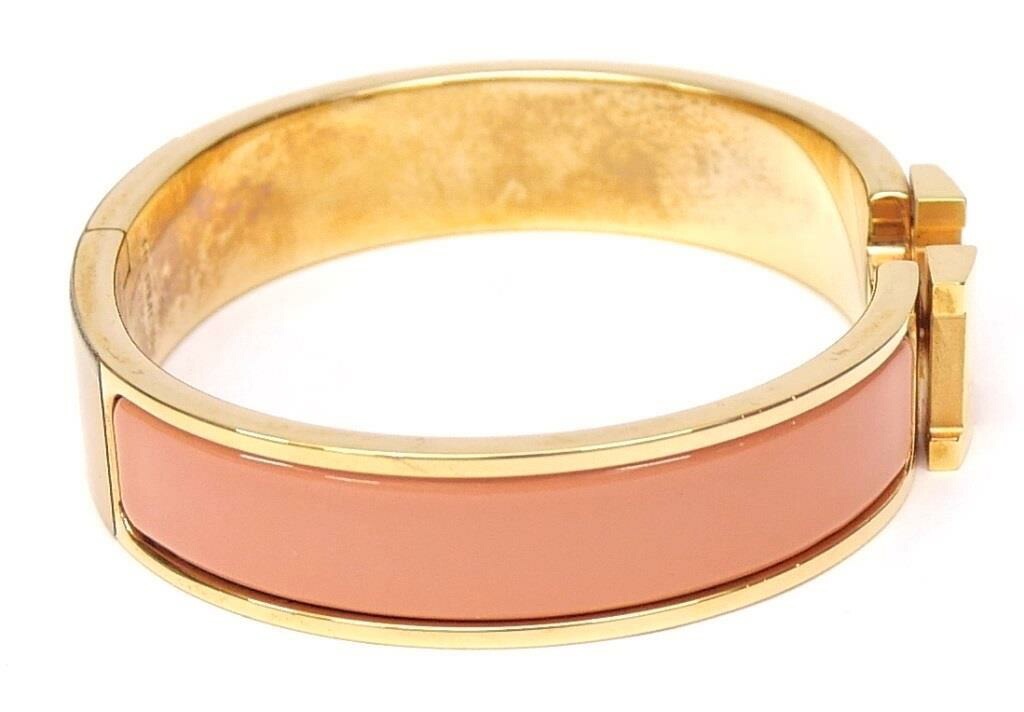 エルメス HERMES バングル クリッククラックPM サーモンピンク【中古】(67810)