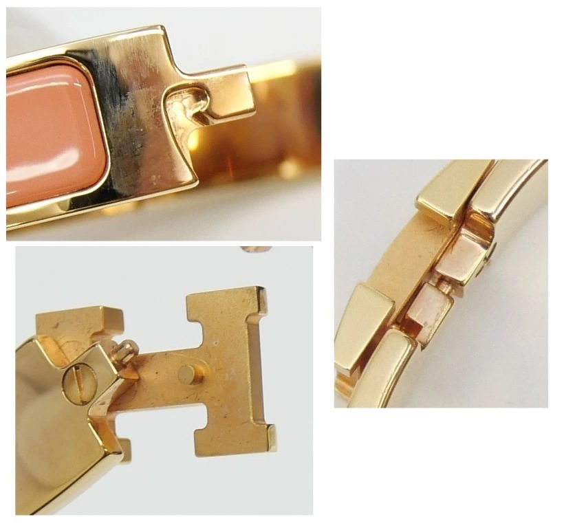 エルメス HERMES バングル クリッククラックPM サーモンピンク【中古】(67810)