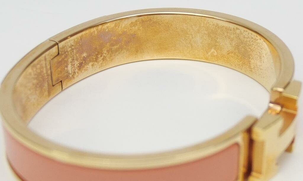 エルメス HERMES バングル クリッククラックPM サーモンピンク【中古】(67810)