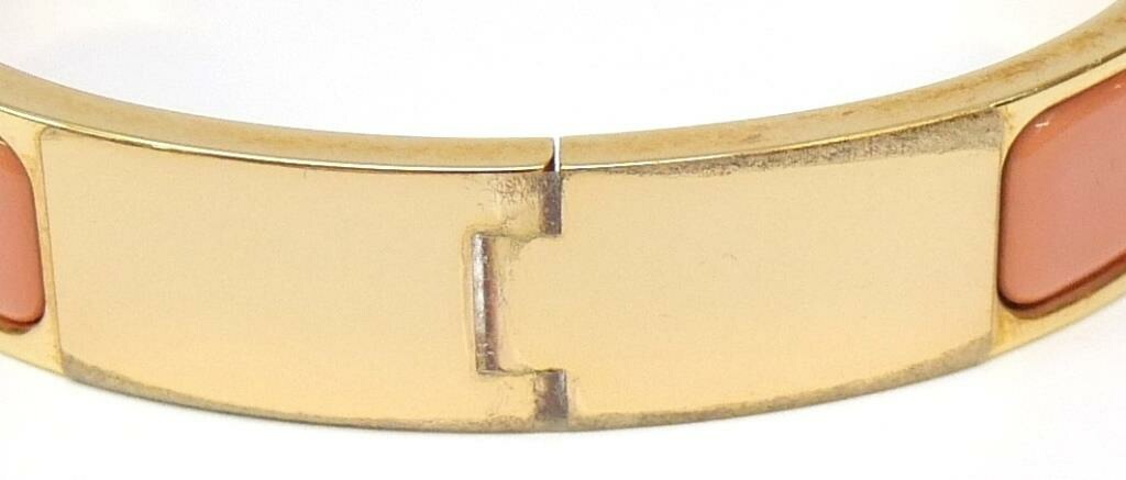 エルメス HERMES バングル クリッククラックPM サーモンピンク【中古】(67810)