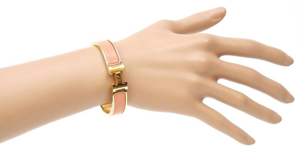 エルメス HERMES バングル クリッククラックPM サーモンピンク【中古】(67810)