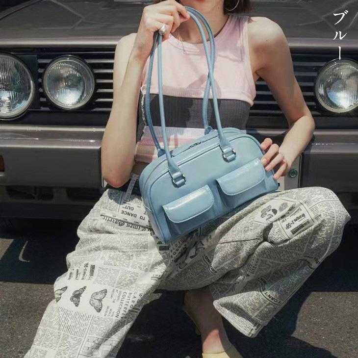 【韓国ins大人気】ボストンバッグ スクエア ショルダー シンプル キレイめ デート 韓国ファッション 2024秋冬新作【akb409-020】【予約販売：15-20日】宅込