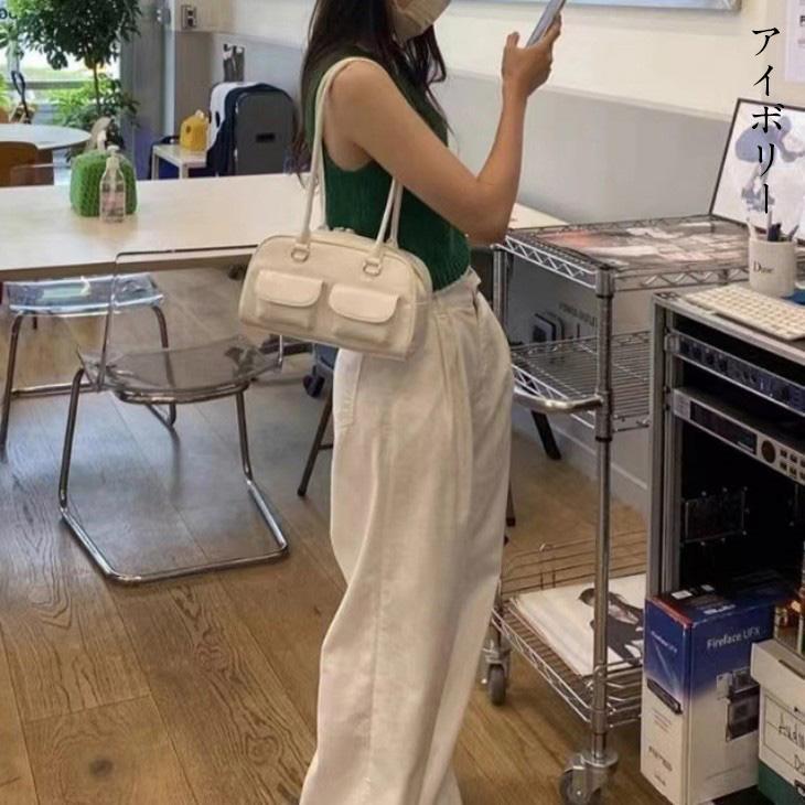 【韓国ins大人気】ボストンバッグ スクエア ショルダー シンプル キレイめ デート 韓国ファッション 2024秋冬新作【akb409-020】【予約販売：15-20日】宅込