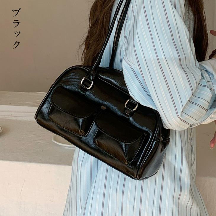 【韓国ins大人気】ボストンバッグ スクエア ショルダー シンプル キレイめ デート 韓国ファッション 2024秋冬新作【akb409-020】【予約販売：15-20日】宅込