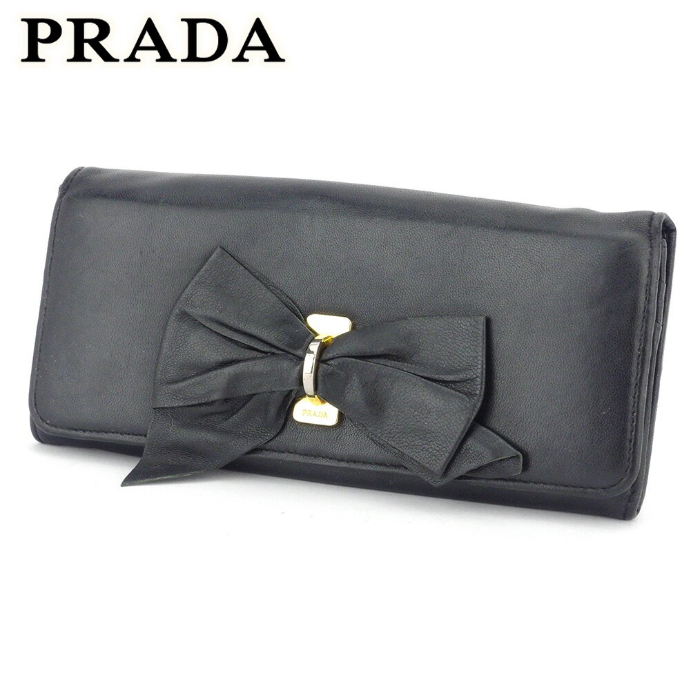 長財布 ファスナー付き 長財布 リボンモチーフ レディース ブラック 中古 長財布 ファスナー付き 長財布 リボンモチーフ レディース ブラック 中古