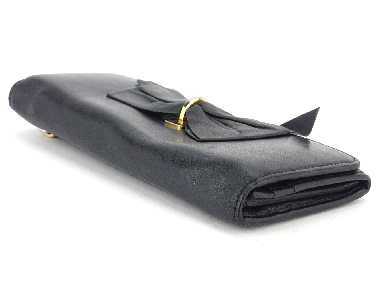 長財布 ファスナー付き 長財布 リボンモチーフ レディース ブラック 中古 長財布 ファスナー付き 長財布 リボンモチーフ レディース ブラック 中古