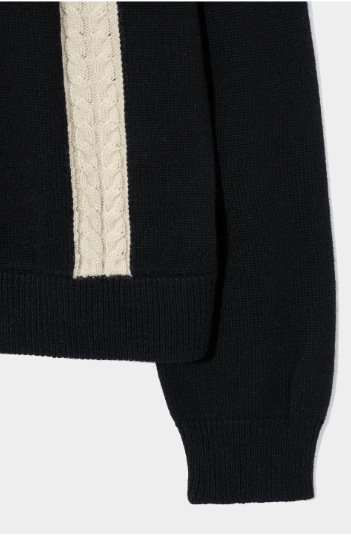 【SATUR】 FARO CASHMERE BLEND COLLAR KNIT CARDIGAN : CLASSIC BLACK