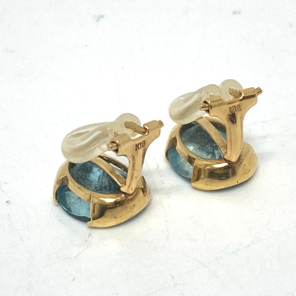 jewelry ジュエリー イヤリング K18 アクアマリン K18 ゴールド