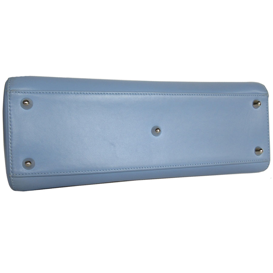 Christian Dior クリスチャンディオール ディオリッシモ ハンドバッグ ショルダーバッグ ライトブルー×ブラック×ホワイト 14067 レディース【中古】 k0007 クリスチャンディオール Christian Dior ハンドバッグ ショルダー