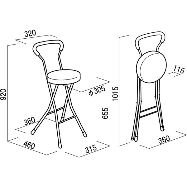 折りたたみ椅子 (4脚セット ブラウン×ブラック) 幅36cm 日本製 スチールパイプ