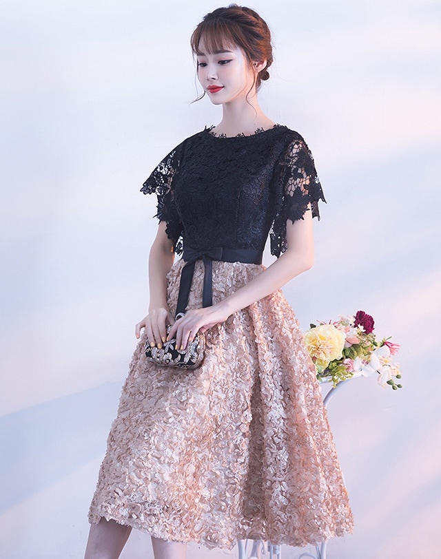 異素材 パーティー ドレス レディース 大きいサイズ ロング 袖あり 結婚式 二次会 演奏会 発表会 お呼ばれ 体型カバー 黒 ベージュ