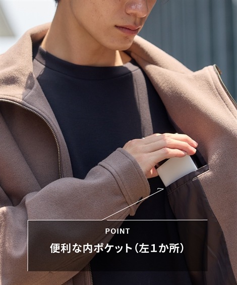 ジャンパー・ブルゾン ニットメルトンジップアップブルゾン
