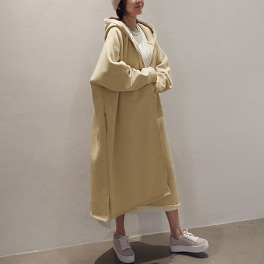 ロングパーカー 裏起毛 無地 パーカーワンピ ワンピース 長袖 ジップアップ トレーナー 体型カバ ロングパーカー 裏起毛 無地 パーカーワンピ ワンピース 長袖 ジップアップ トレーナー 体型カバ