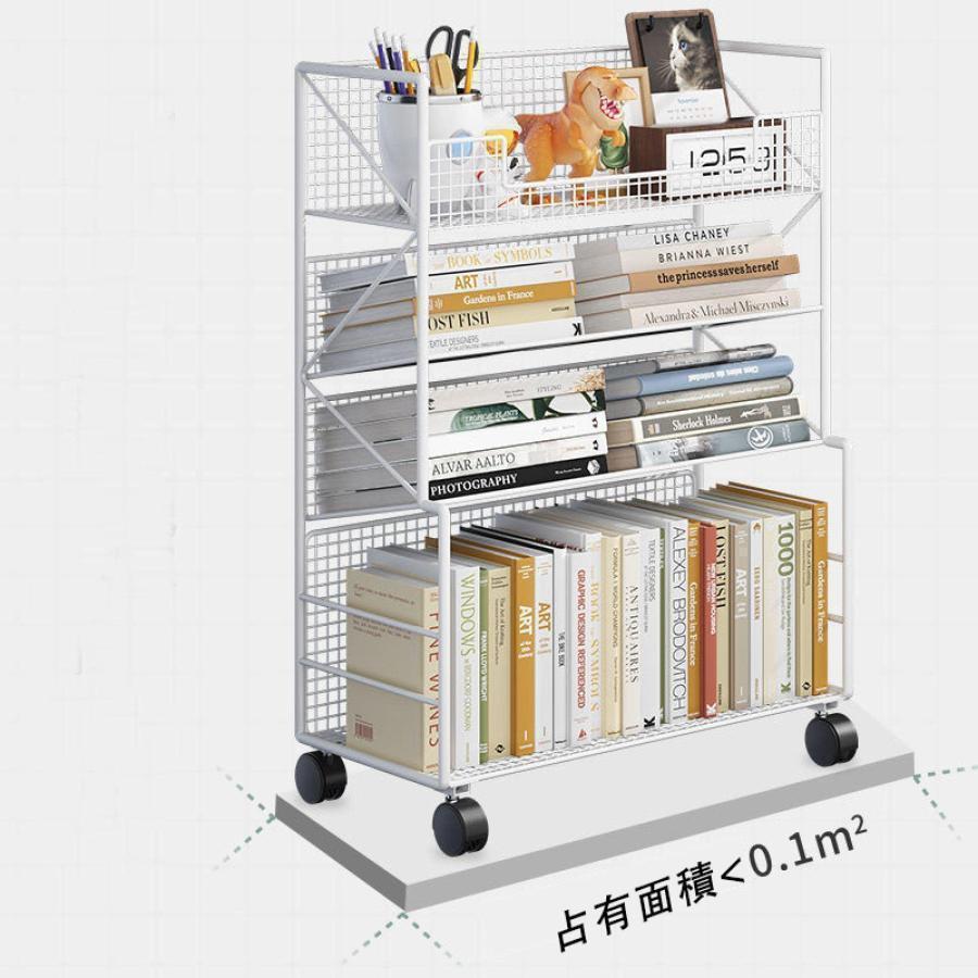 本棚 収納棚 ブックシェルフ デスクサイド本棚 キャスター付き スリム ファイルワゴン 本立て 大容量 教科書 雑誌収納 学校オフィス用 Black 本棚 収納棚 ブックシェルフ デスクサイド本棚 キャスター付き スリム ファイルワゴン 本立て 大容量 教科書 雑誌収納 学校オフィス用 Black