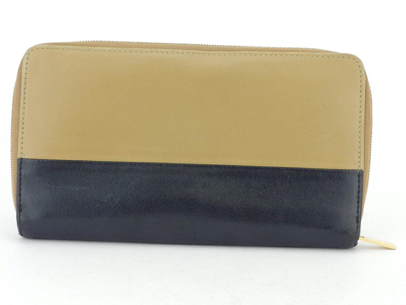 長財布 ラウンドファスナー レディース ベージュ ブラック 中古 長財布 ラウンドファスナー レディース ベージュ ブラック 中古