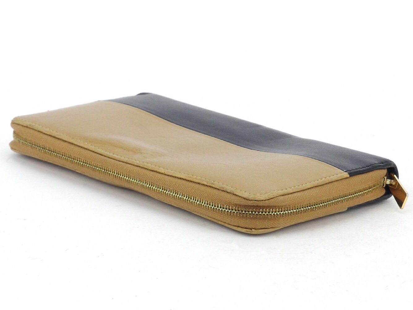 長財布 ラウンドファスナー レディース ベージュ ブラック 中古 長財布 ラウンドファスナー レディース ベージュ ブラック 中古