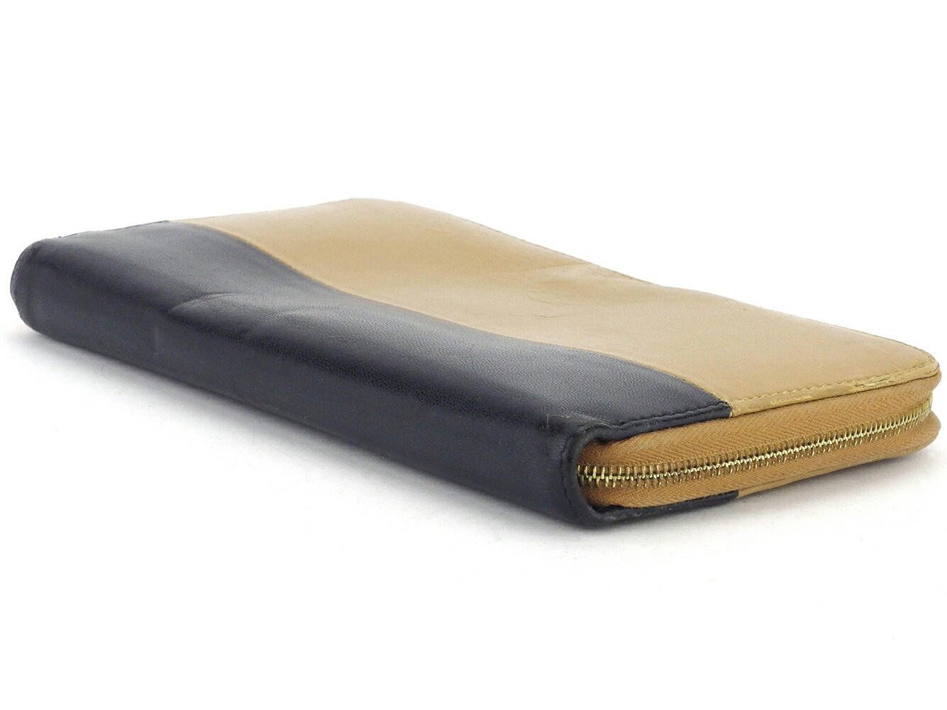 長財布 ラウンドファスナー レディース ベージュ ブラック 中古 長財布 ラウンドファスナー レディース ベージュ ブラック 中古