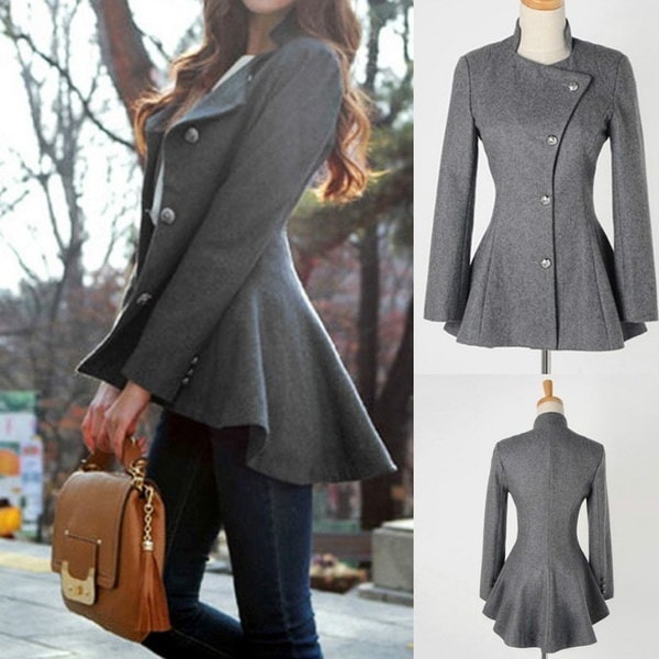 女性ファッション秋服新着長袖ウールコートコートテールコート 女性ファッション秋服新着長袖ウールコートコートテールコート