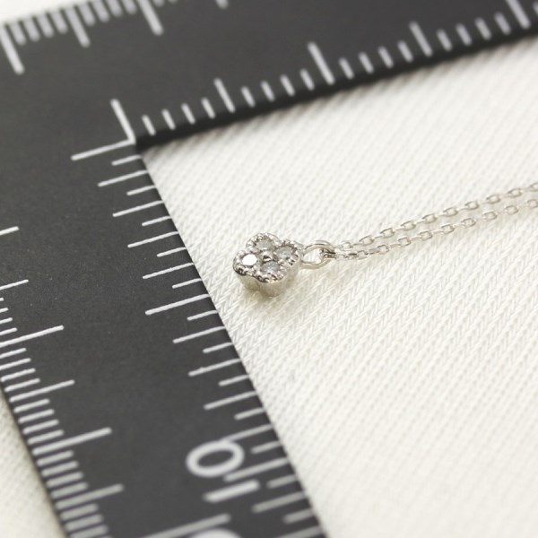 【再入荷なし　即納】高品質 ジュエリー ピュア Pure K10 WG ホワイトゴールド フラワー ダイヤモンド ネックレス PDCT-017 チェーン アクセサリー アクセ 可愛い 人気 ギフト