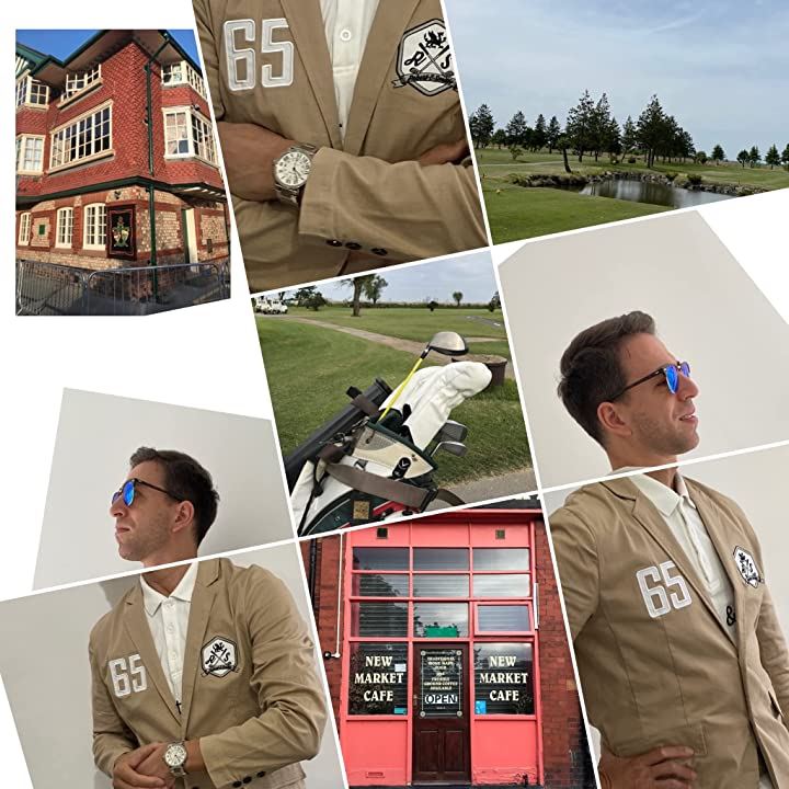 ロバートアンドスミス ゴルフ サマー ジャケット ゴルフウエア エンブレム刺繍 メンズ L( カーキ, L Regular)