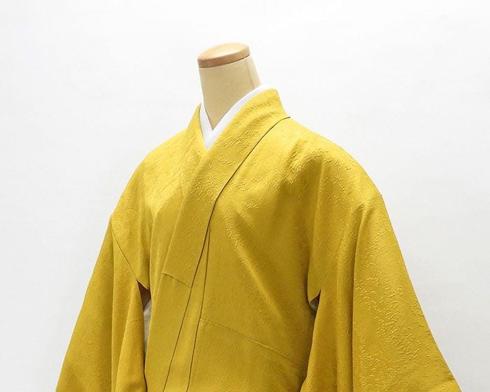 色無地 正絹 加賀友禅 梶山伸作 身丈164.5cm 裄丈67.5cm 色無地 木瓜