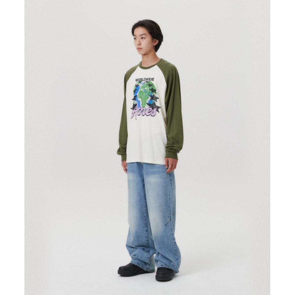 ゲームズワールドワイドビンテージアースグラフィック LS Tシャツクリーム (AM2EFUT550A)