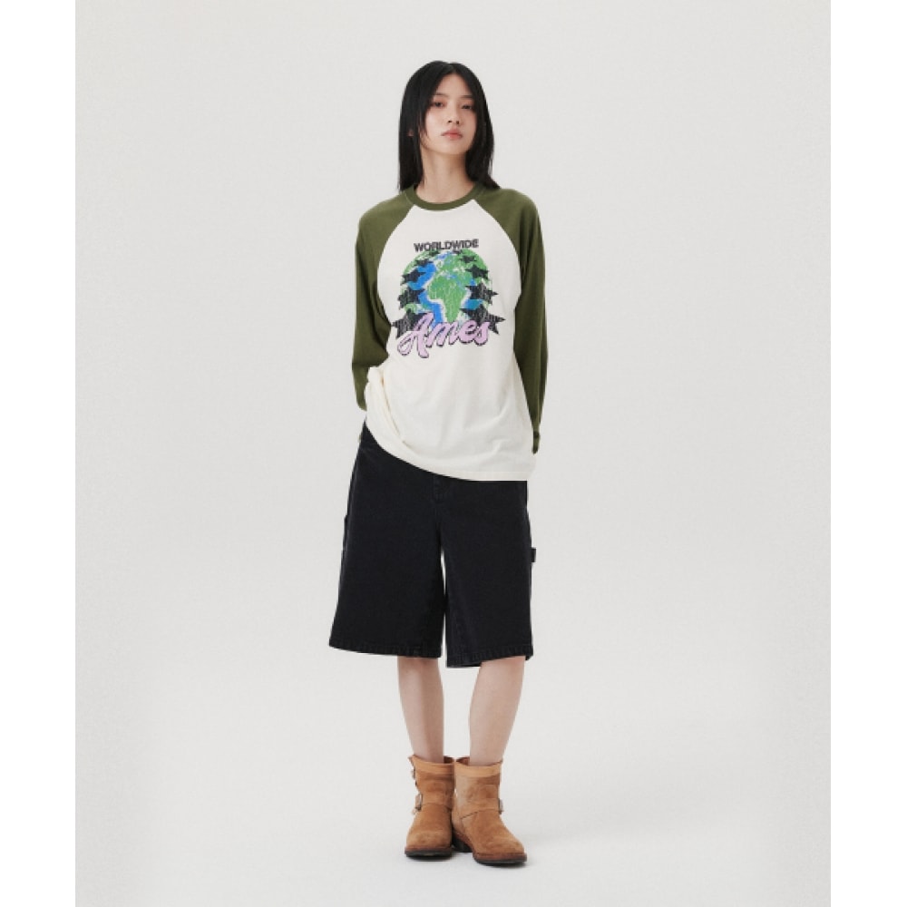 ゲームズワールドワイドビンテージアースグラフィック LS Tシャツクリーム (AM2EFUT550A)