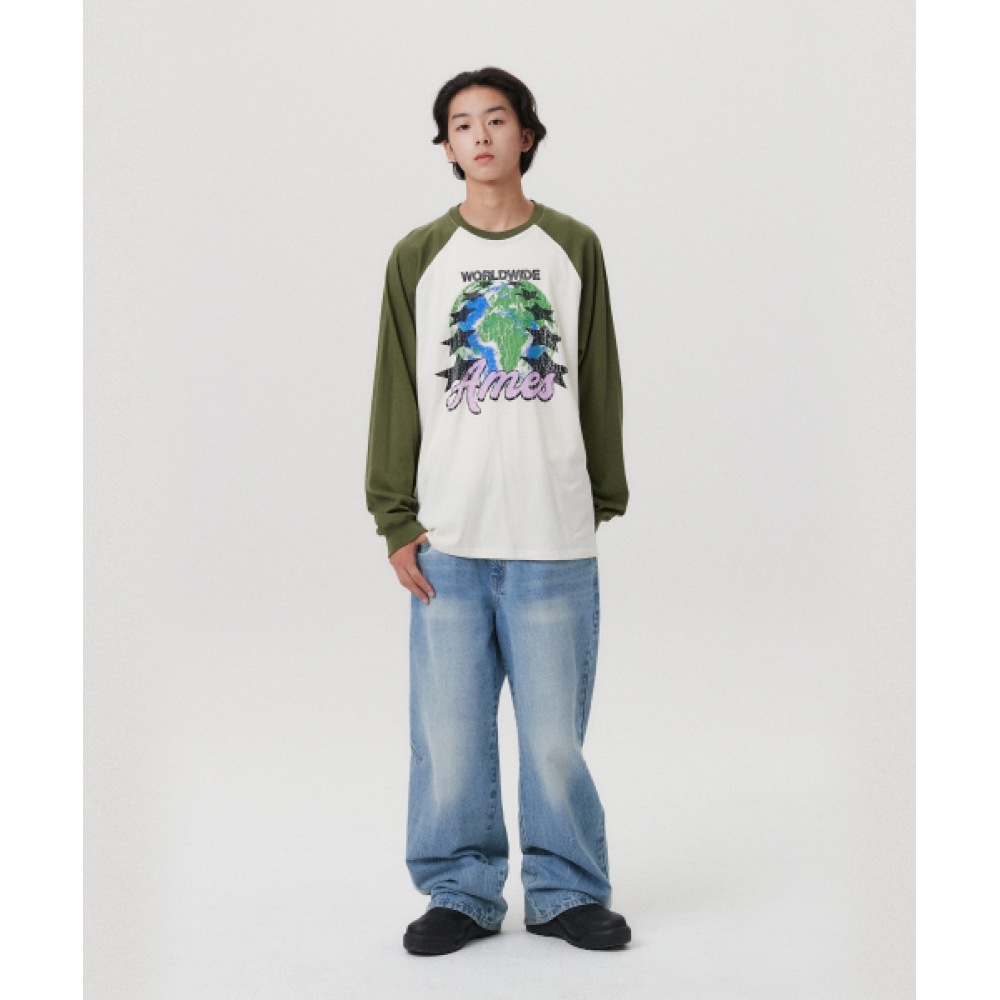 ゲームズワールドワイドビンテージアースグラフィック LS Tシャツクリーム (AM2EFUT550A)