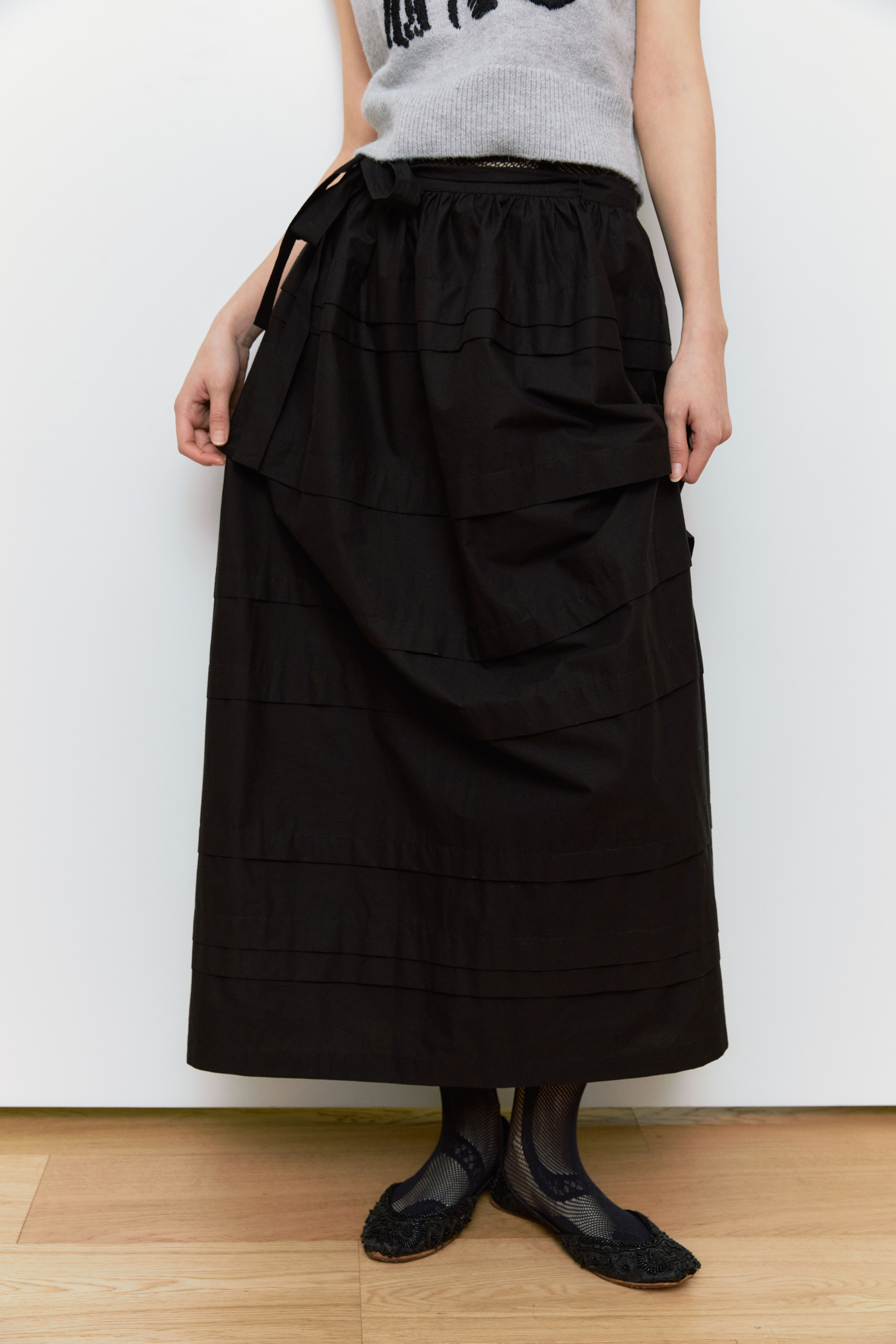 NIEEH 24SS FRILL LONG SKIRT