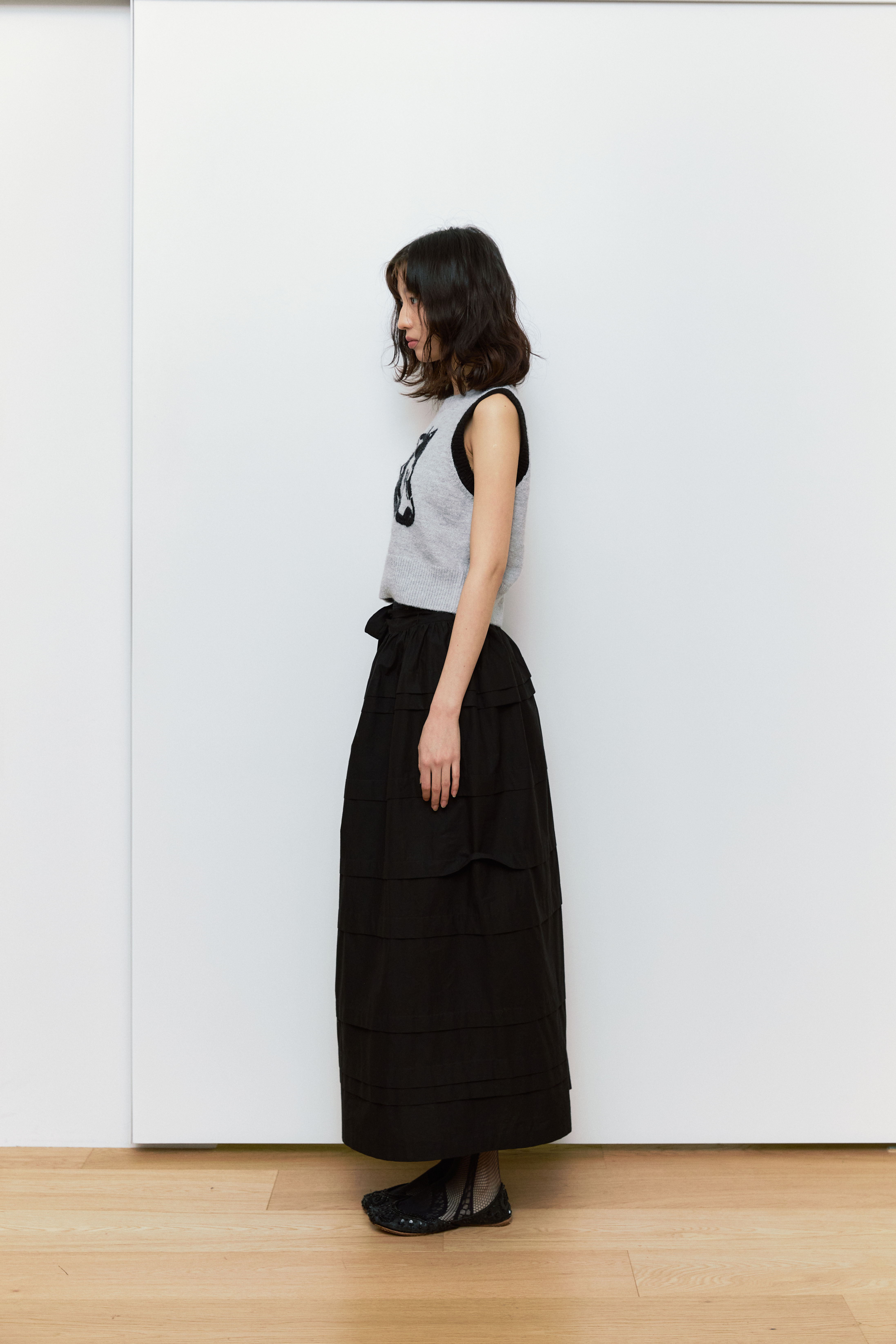 NIEEH 24SS FRILL LONG SKIRT