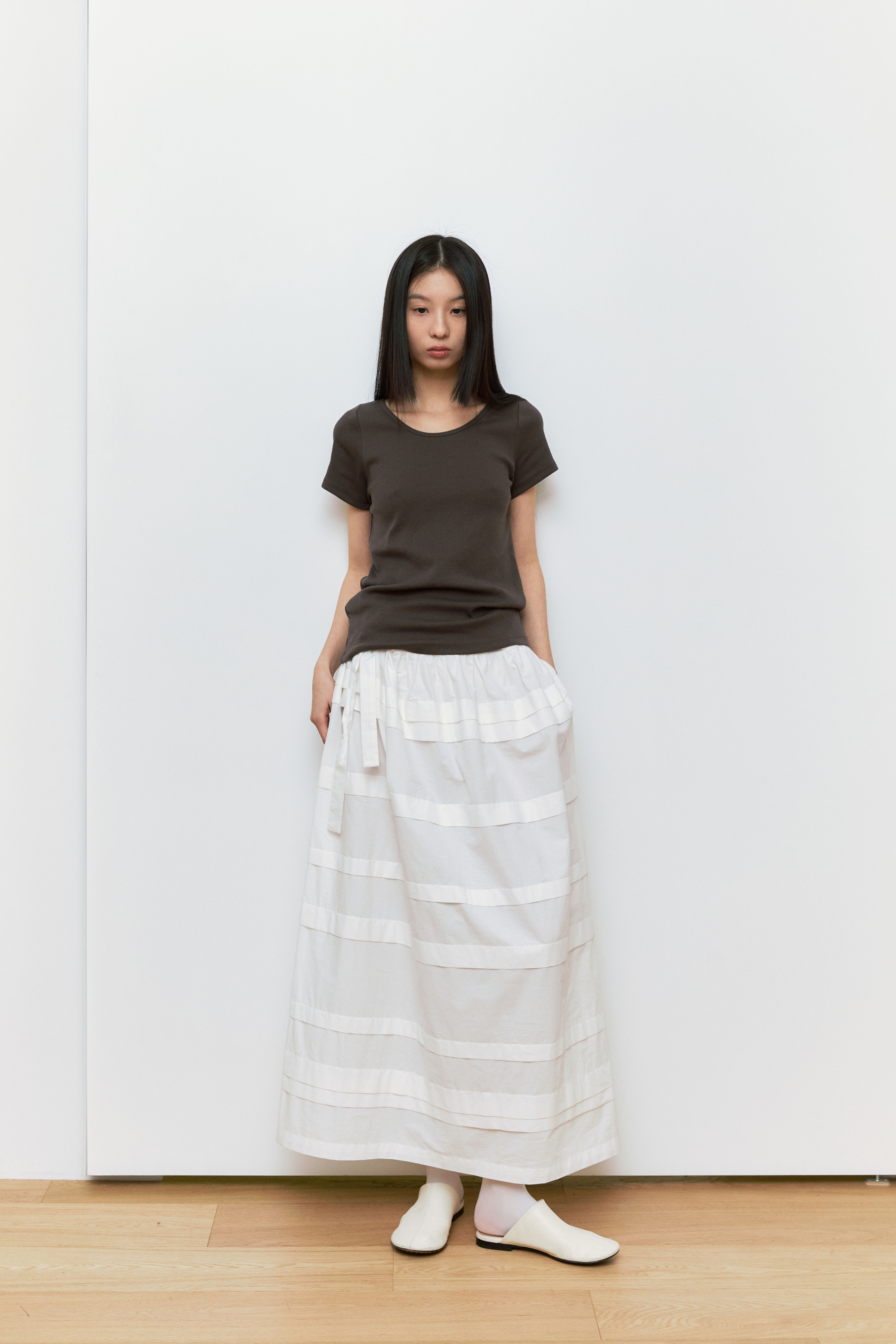 NIEEH 24SS FRILL LONG SKIRT