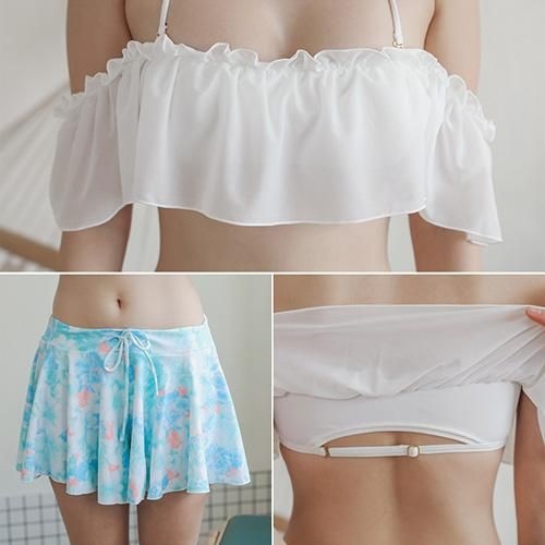 【グラシア】 水着 オフショルダー レディース ビーチウェア スイムウェア 流行 海 プール オフショル デコルテ ふんわり スカパン タイダイ ビキニ 愛らしい フラワー ブルー ピンク S M L 【グラシア】 水着 オフショルダー レディース ビーチウェア スイムウェア 流行 海 プール オフショル デコルテ ふんわり スカパン タイダイ ビキニ 愛らしい フラワー ブルー ピンク S M L