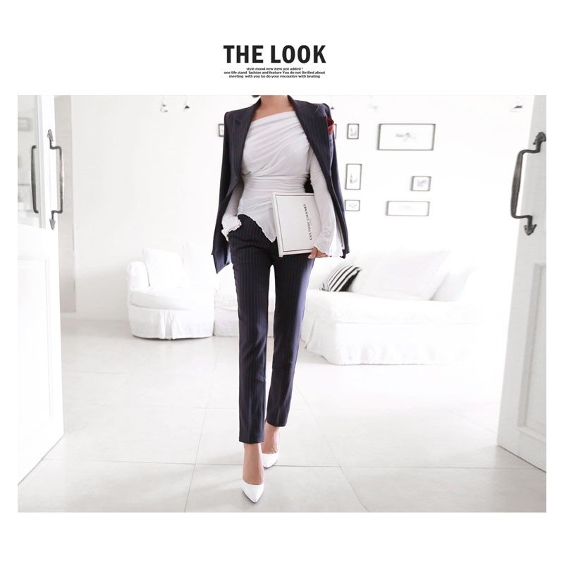 フォーマルスーツレディースパンツスーツパンツセットスーツパンツコート長袖ストライプ柄 フォーマルスーツレディースパンツスーツパンツセットスーツパンツコート長袖ストライプ柄