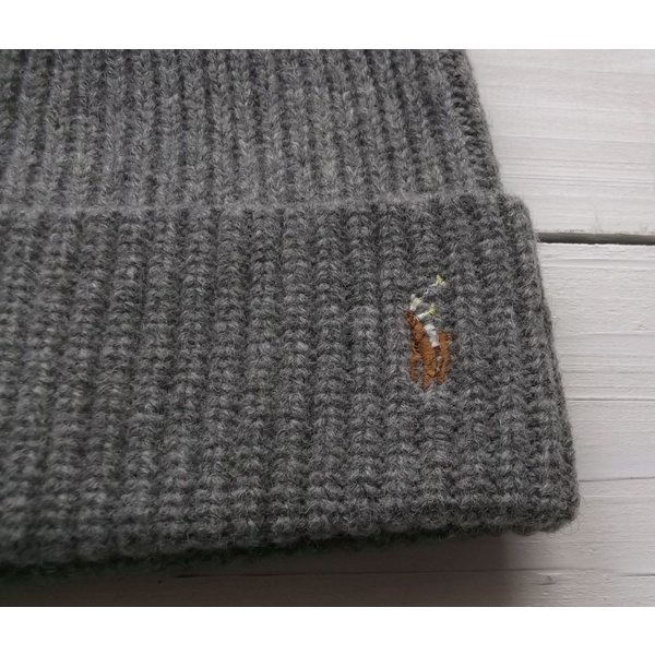 ニットキャップ ワンポイント ニット帽 グレー PR4-078 ニットキャップ ワンポイント ニット帽 グレー PR4-078