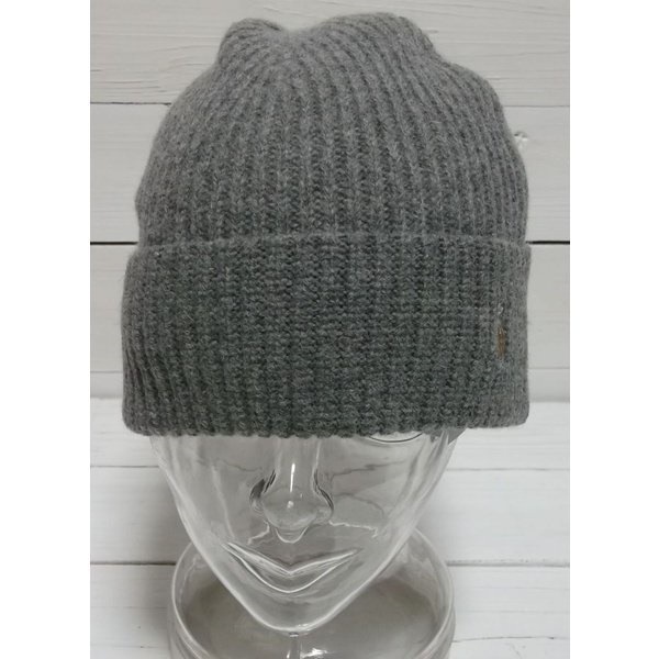 ニットキャップ ワンポイント ニット帽 グレー PR4-078 ニットキャップ ワンポイント ニット帽 グレー PR4-078