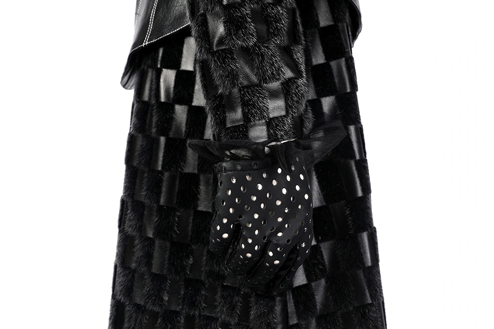 黒白魔女 クルエラドヴィル 黒スーツ コスプレ衣装 コスチューム 合皮 仮装 ハロウィン イベント