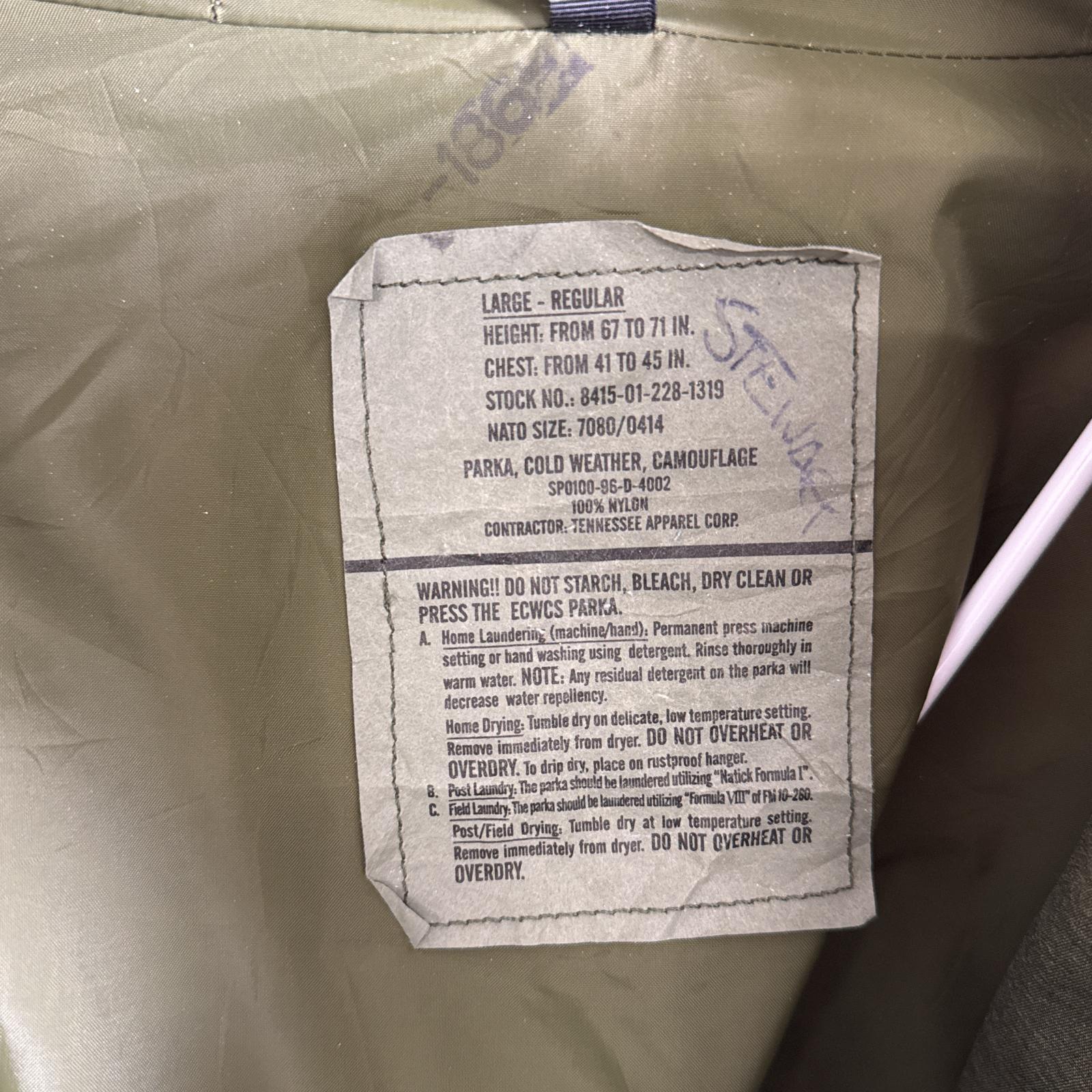 古着 90s/90年代 ヴィンテージ ミリタリージャケット ECWCS GORE-TEX ウッドランドカモ マウンテンパーカー 米軍 実物 large regular メンズ