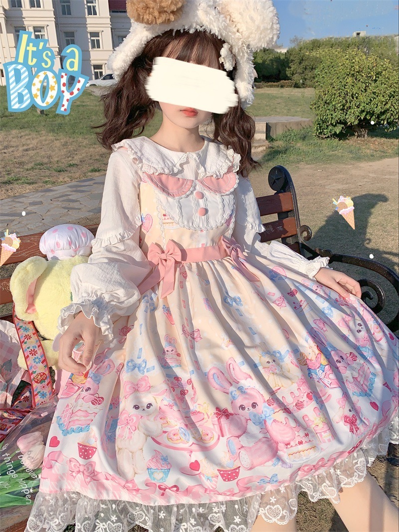うさぎスイーツの宴のキャミソールワンピース ロリータワンピース