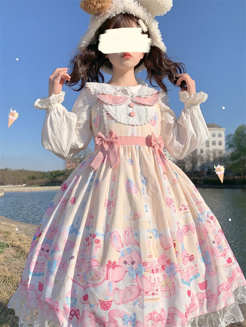 うさぎスイーツの宴のキャミソールワンピース ロリータワンピース