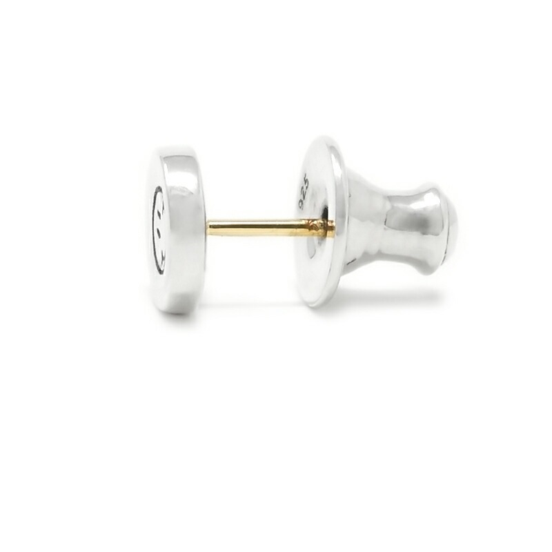 スタンプ サークル スタッドピアス 【スマイル】 シルバー925 K18ゴールドポストVFP-242 スタンプ サークル スタッドピアス 【スマイル】 シルバー925 K18ゴールドポストVFP-242