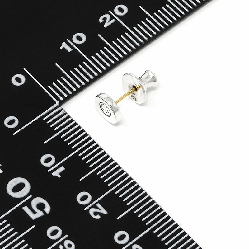 スタンプ サークル スタッドピアス 【スマイル】 シルバー925 K18ゴールドポストVFP-242 スタンプ サークル スタッドピアス 【スマイル】 シルバー925 K18ゴールドポストVFP-242