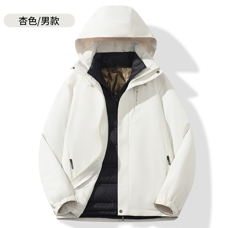 秋冬アウトドアダウントリプルパンチコート男2着防風保温取り外し可能カップルコート女 C31-379