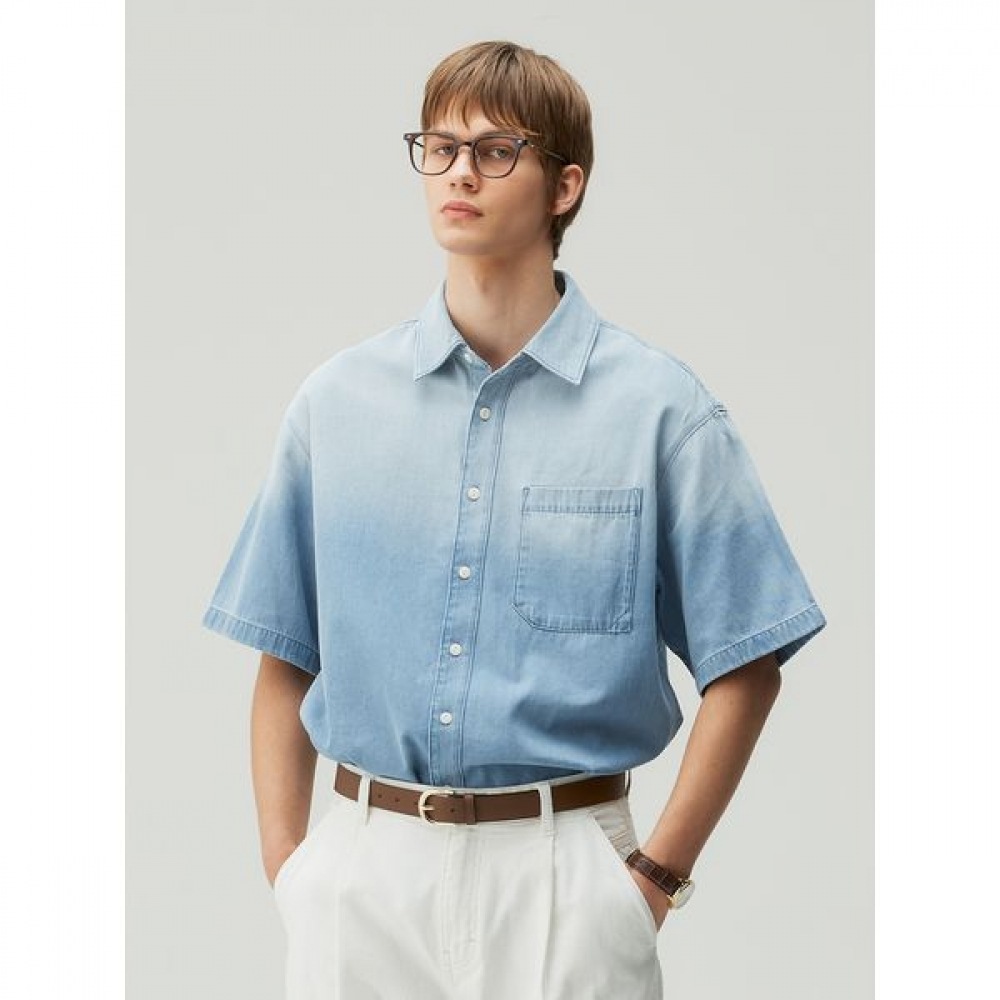 [MINDBRIDGE] グラデーションデニムショートスリーブジャケット