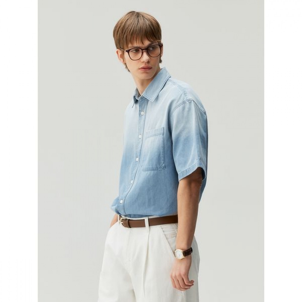 [MINDBRIDGE] グラデーションデニムショートスリーブジャケット