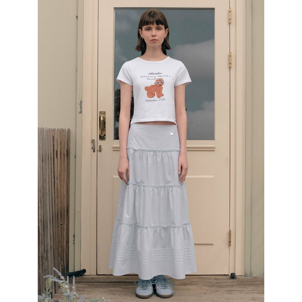 ロラローラフリルロングスカートスカイ