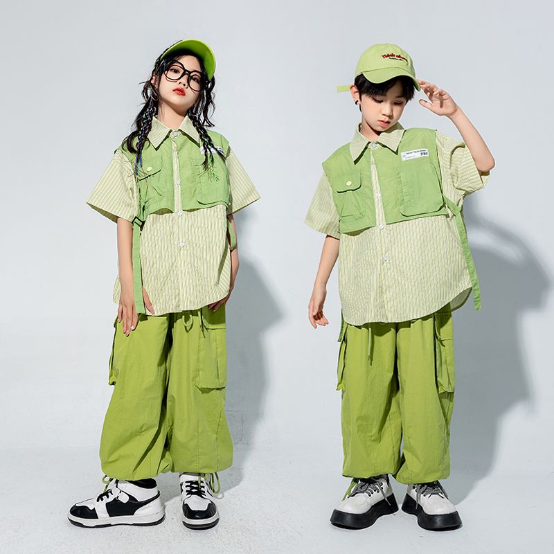 【2112人コレクション】ストリートダンス男児スーツ少年ヒップホップhiphopクール格好いいコスチューム夏の子供ジャズダンス衣装女の子